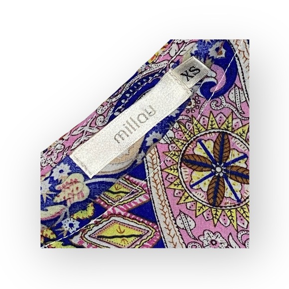 new Millau ꧁ Cold Shoulder Lace Fringe Festival Crop Top ꧁ Multicolor Print ꧂ XS - Picture 9 of 16